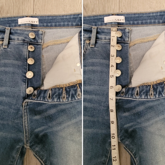 LOFT The Curvy Skinny High-Waist Five Button Frayed Blue Jeans, Women's 26 / 2 - Picture 15 of 16